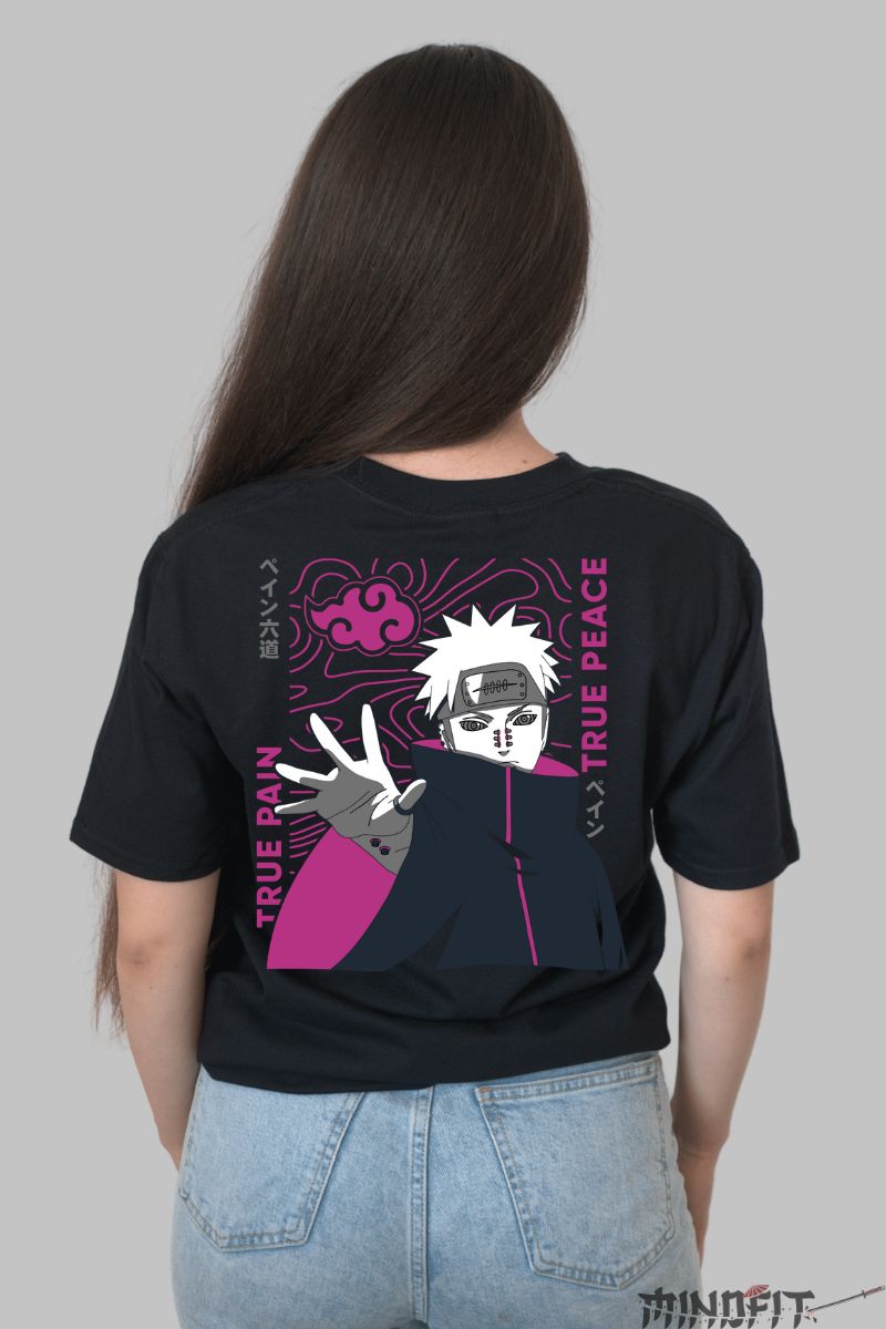 Tricou Anime Naruto True Pain dama negru spate