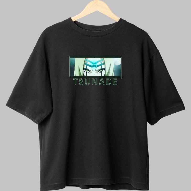 Tricou Anime Naruto Tsunade The Fifth Hokage negru fata