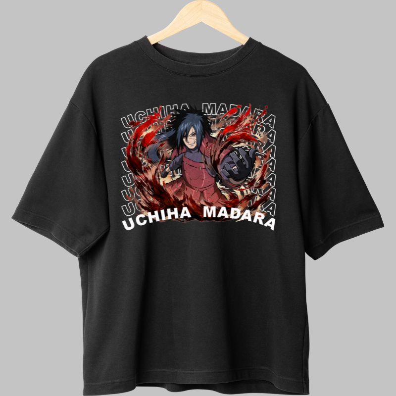 Tricou Anime Naruto Uchiha Madara negru fata