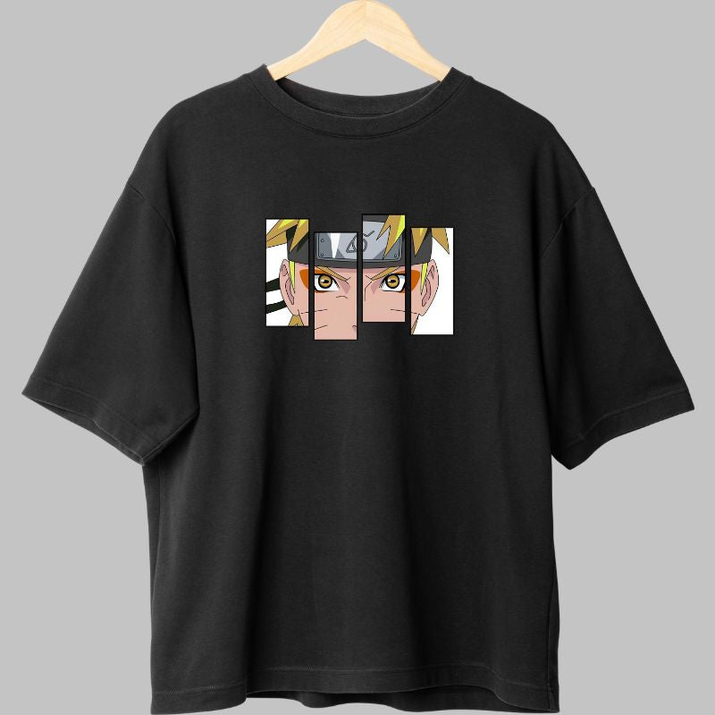 Tricou Anime Naruto Uzumaki negru fata