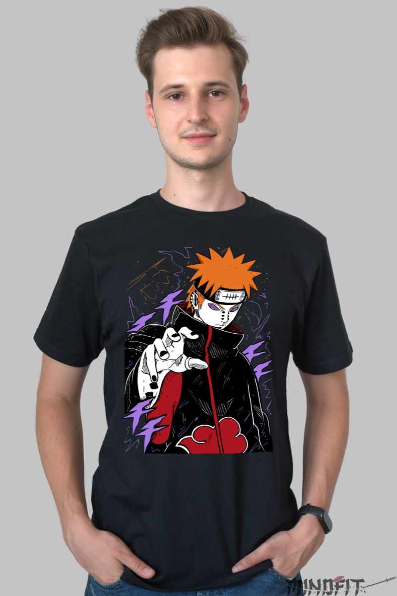 Tricou Anime Naruto "You Need To Understand Pain" barbat negru fata