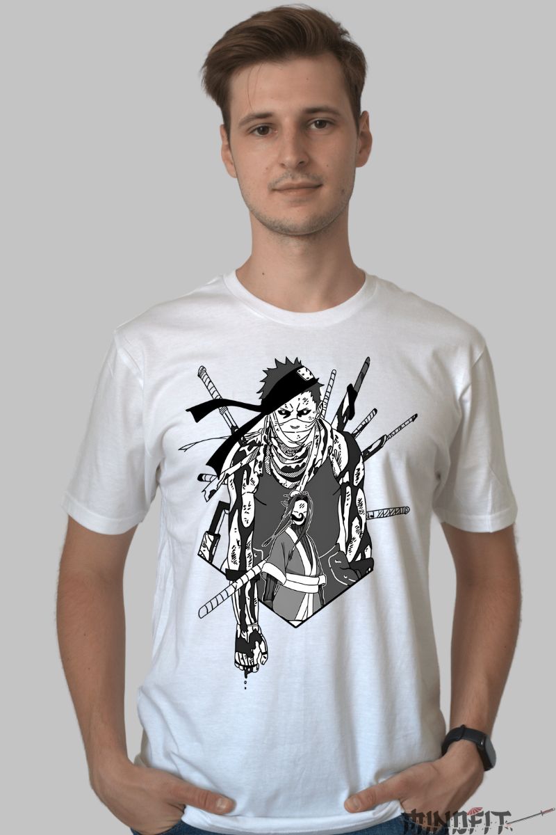 Tricou Anime Naruto Zabuza Creepy barbat alb fata