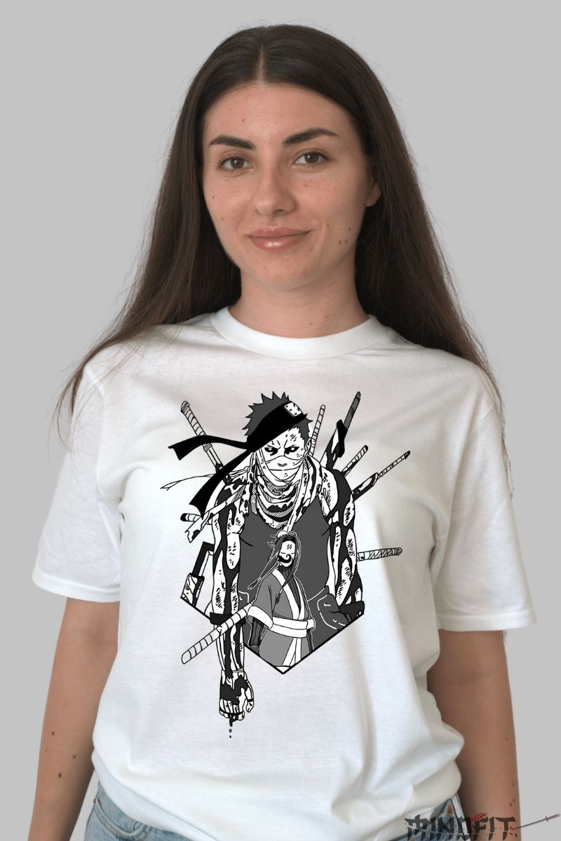Tricou Anime Naruto Zabuza Creepy dama alb fata