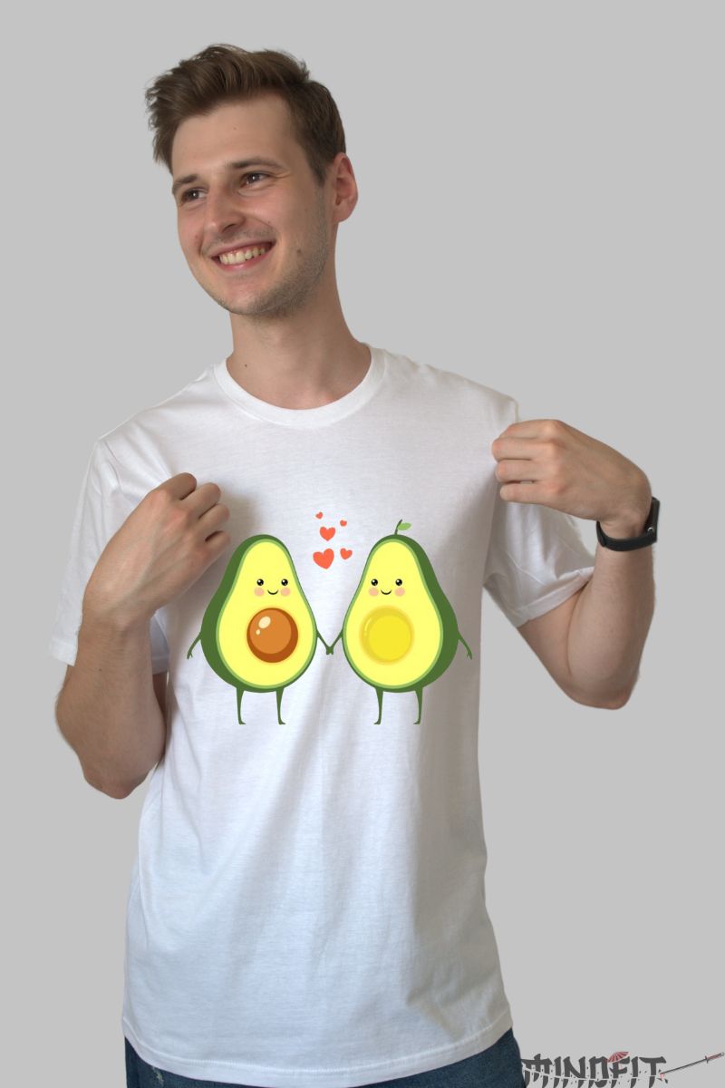 Tricou Avocado Couple barbat alb fata