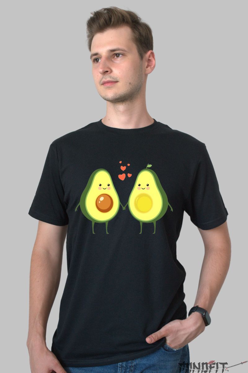 Tricou Avocado Couple barbat negru fata