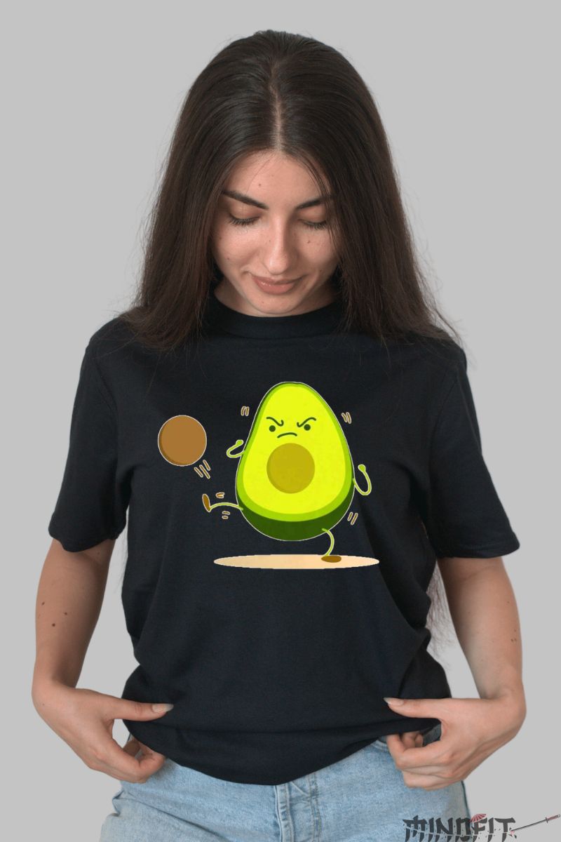 Tricou Avocado Furios dama negru fata
