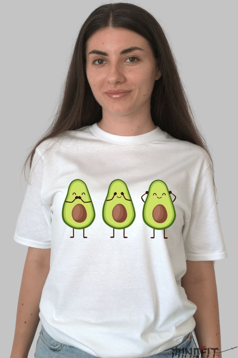Tricou Avocado dama alb fata