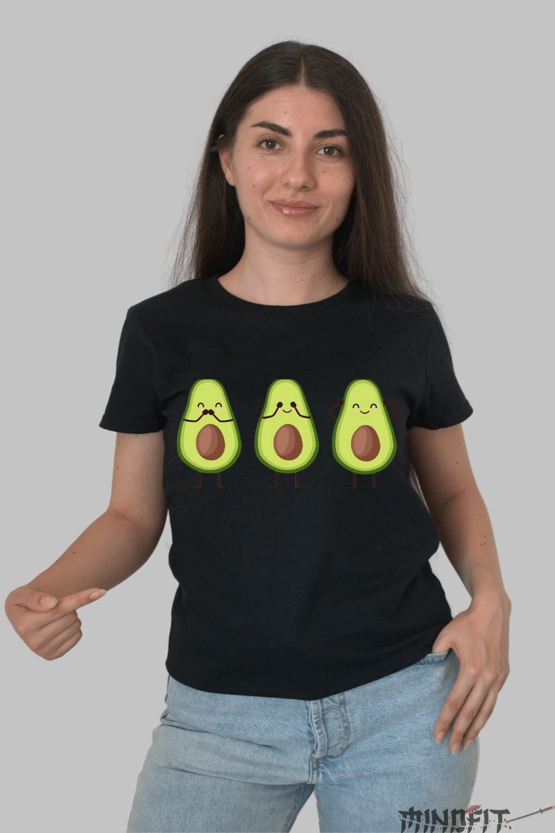 Tricou Avocado dama negru fata