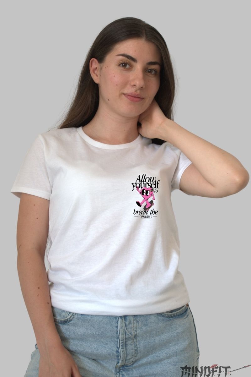 Tricou Rebel - Break the Rules dama alb fata