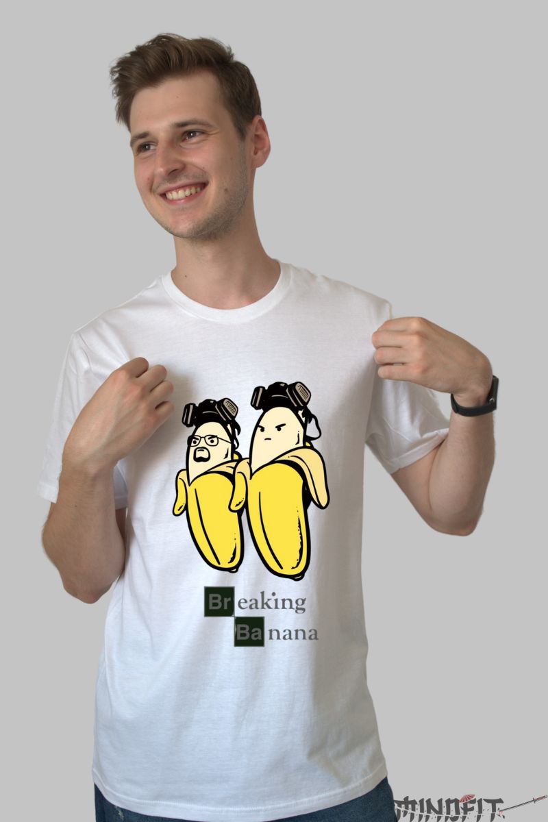 Tricou Breaking Bad Banana barbat alb fata