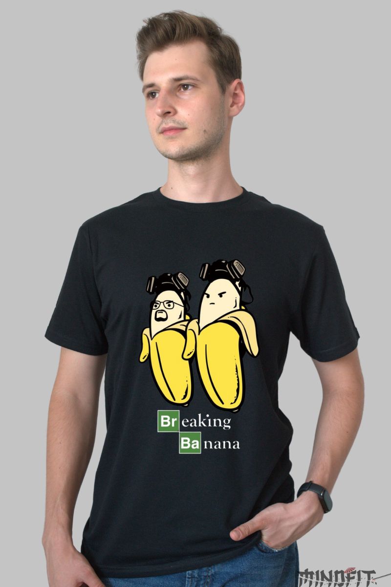 Tricou Breaking Bad Banana barbat negru fata