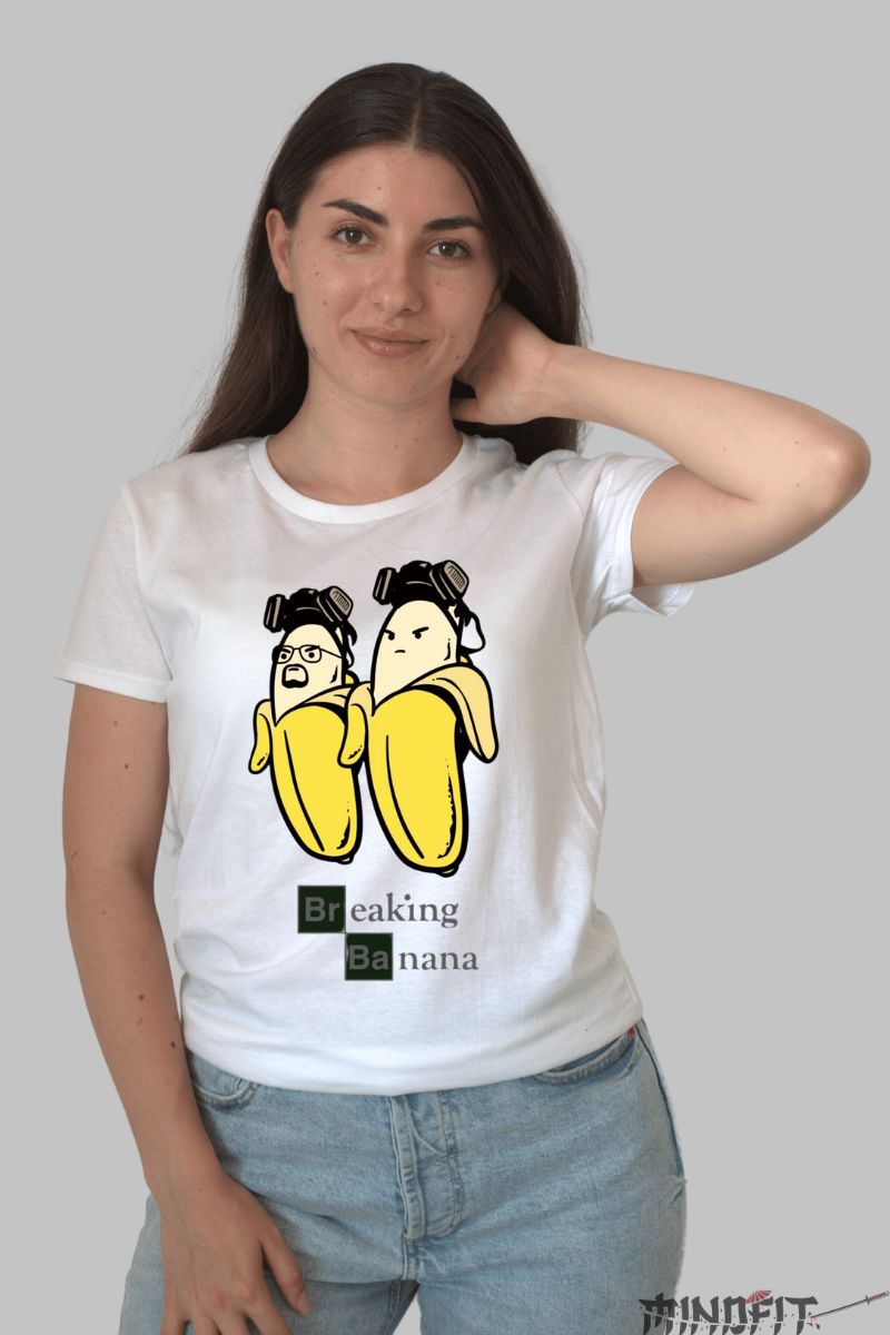 Tricou Breaking Bad Banana dama alb fata