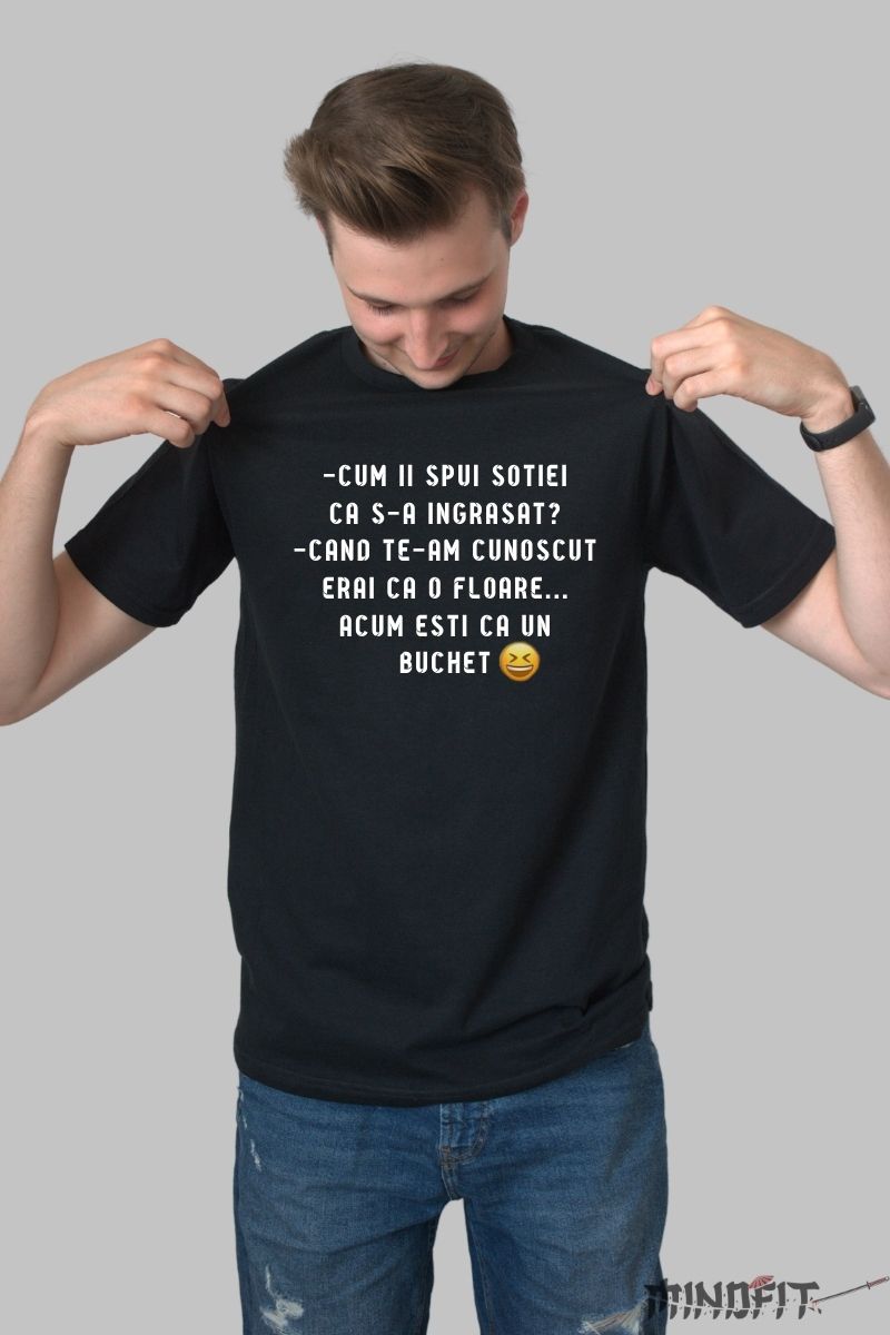 Tricou Funny Cu Mesaj Pentru Sotie barbat negru fata
