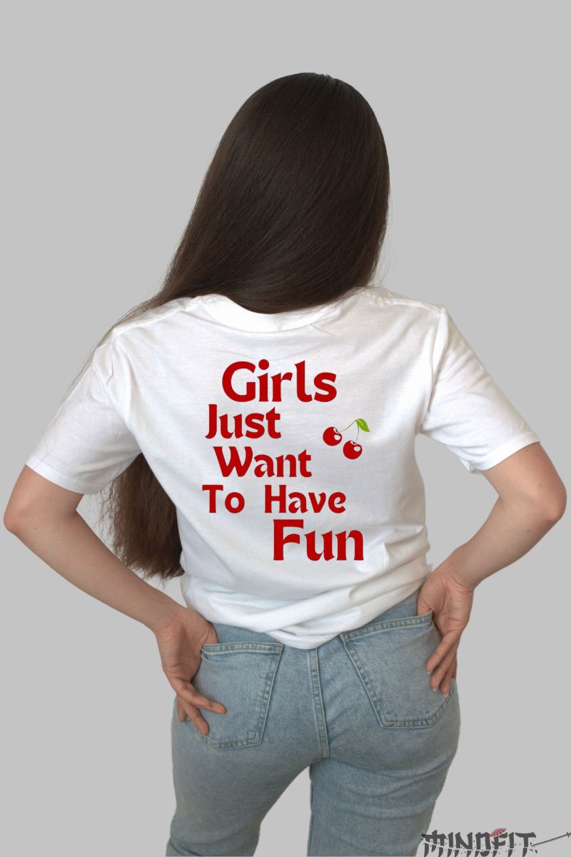 Tricou Cherry Sweet dama alb spate