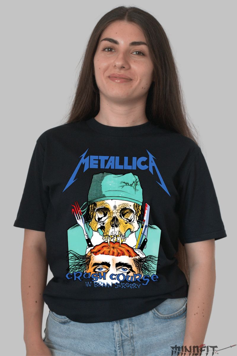 Tricou Cu Metallica Crash Course dama negru