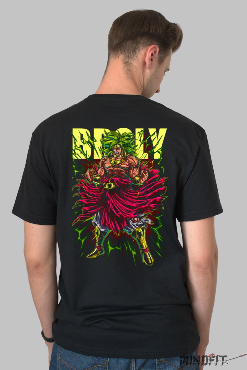 Tricou Dragon Ball Broly Power barbat negru spate