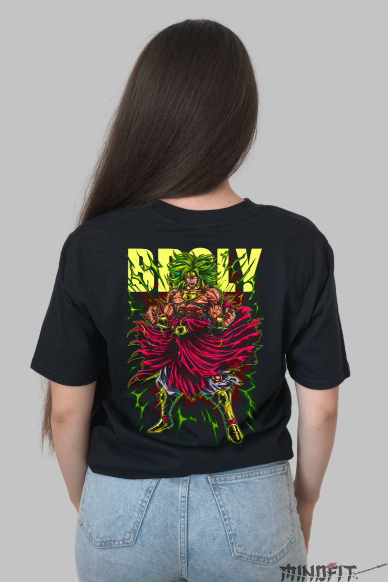 Tricou Dragon Ball Broly Power dama negru spate