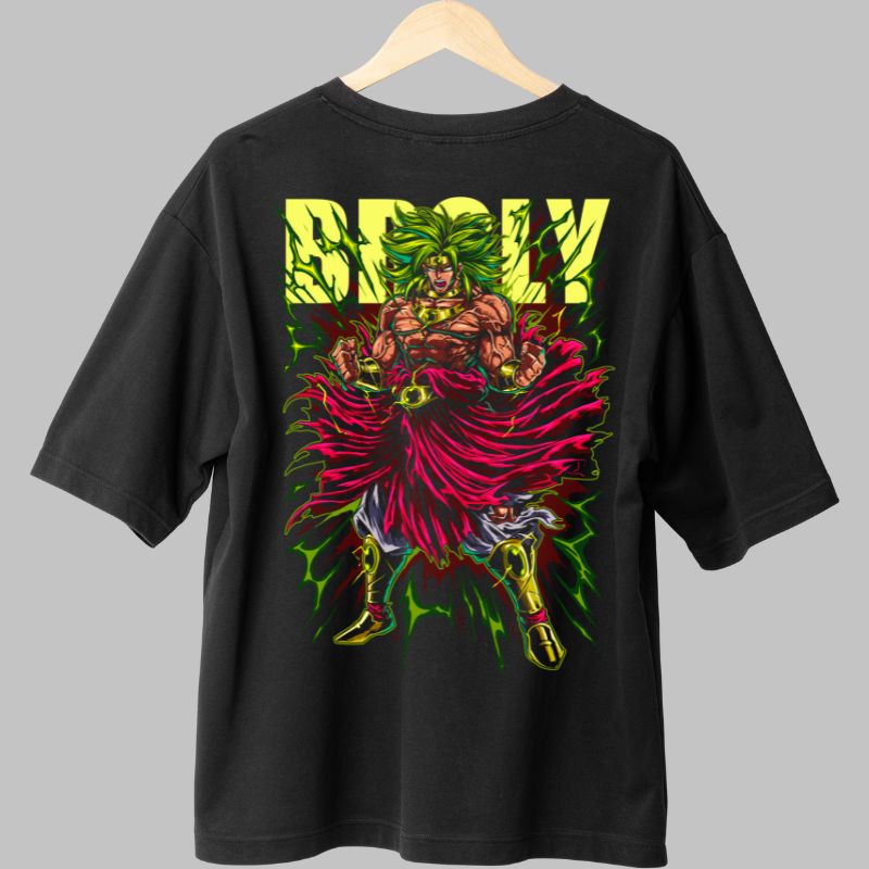 Tricou Dragon Ball Broly Power negru spate