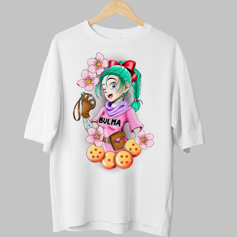 Tricou Dragon Ball Bulma Cute alb fata