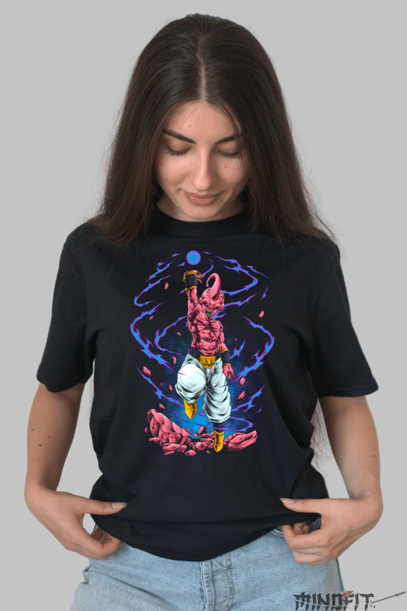 Tricou Dragon Ball Majin Buu Absolute Power dama negru fata
