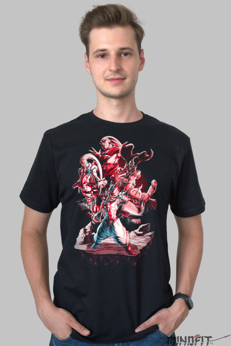 Tricou Dragon Ball Majin Buu Creepy barbat negru fata