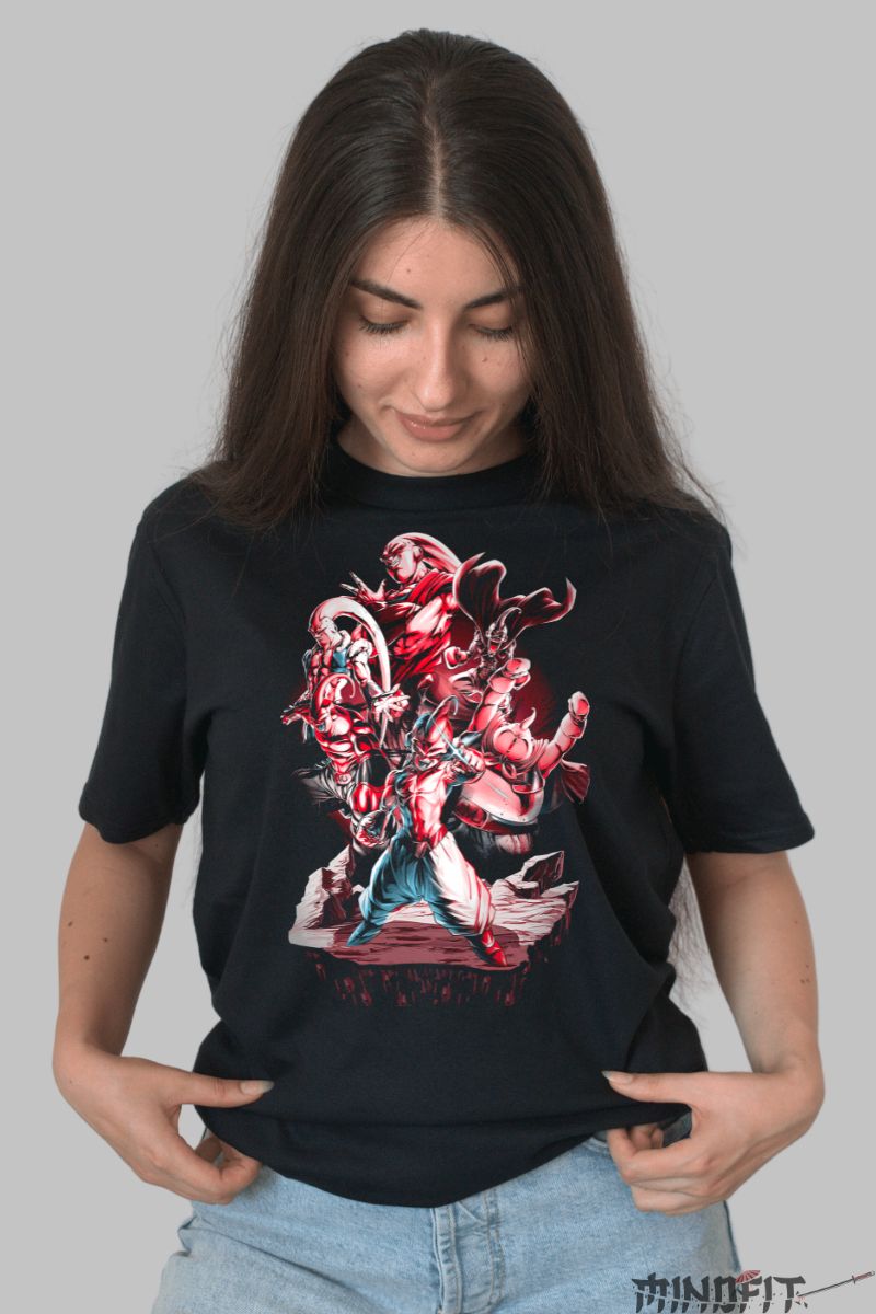 Tricou Dragon Ball Majin Buu Creepy dama negru fata