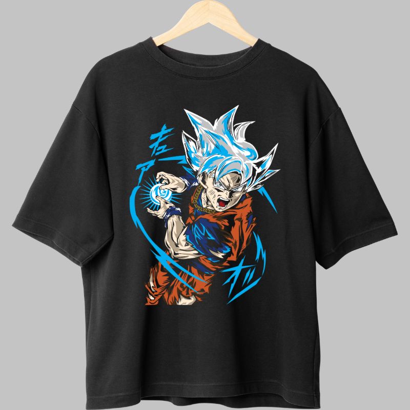 Tricou Dragon Ball Son Goku Angry negru fata