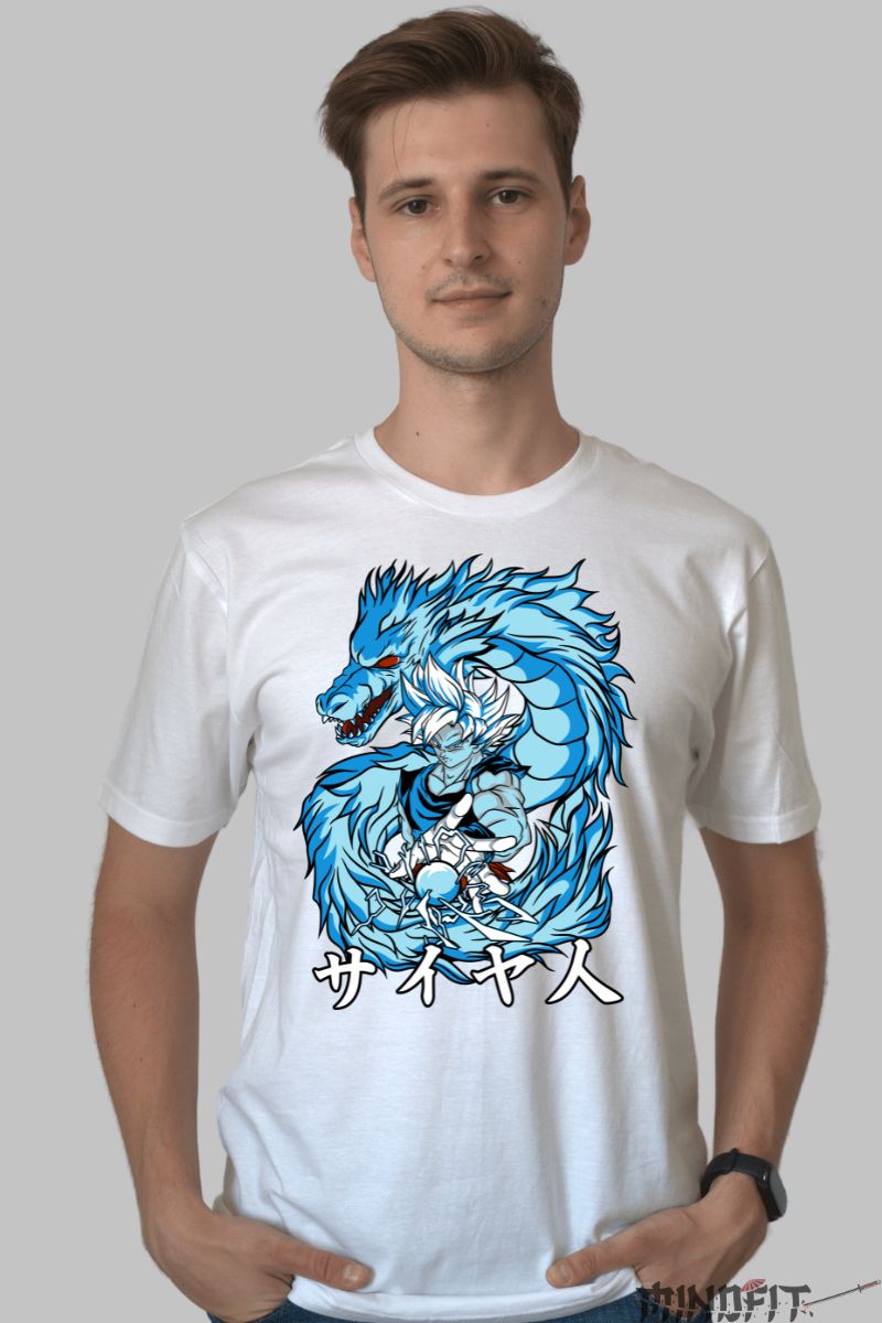 Tricou Dragon Ball Son Goku Blue barbat alb fata