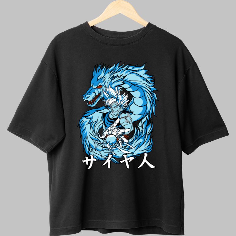 Tricou Dragon Ball Son Goku Blue negru fata