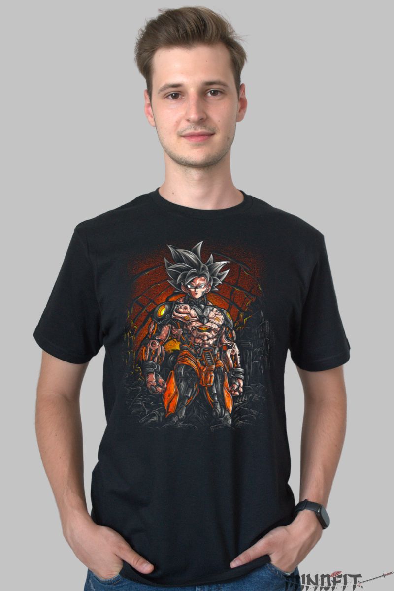 Tricou Dragon Ball Son Goku Boundless Power barbat negru fata