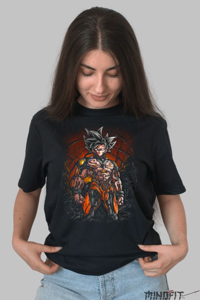 Tricou Dragon Ball Son Goku Boundless Power dama negru fata