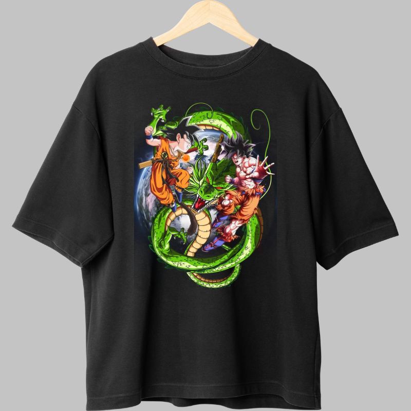 Tricou Dragon Ball Son Goku Duo negru fata