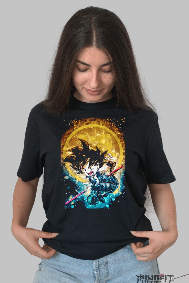 Tricou Dragon Ball Son Goku Kid dama negru fata