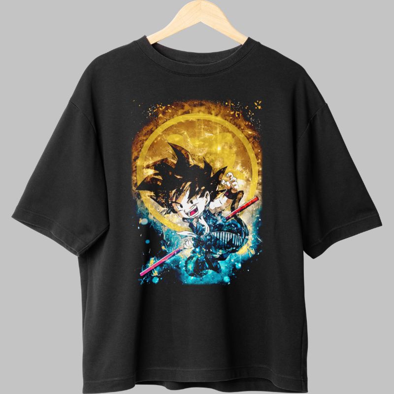 Tricou Dragon Ball Son Goku Kid negru fata