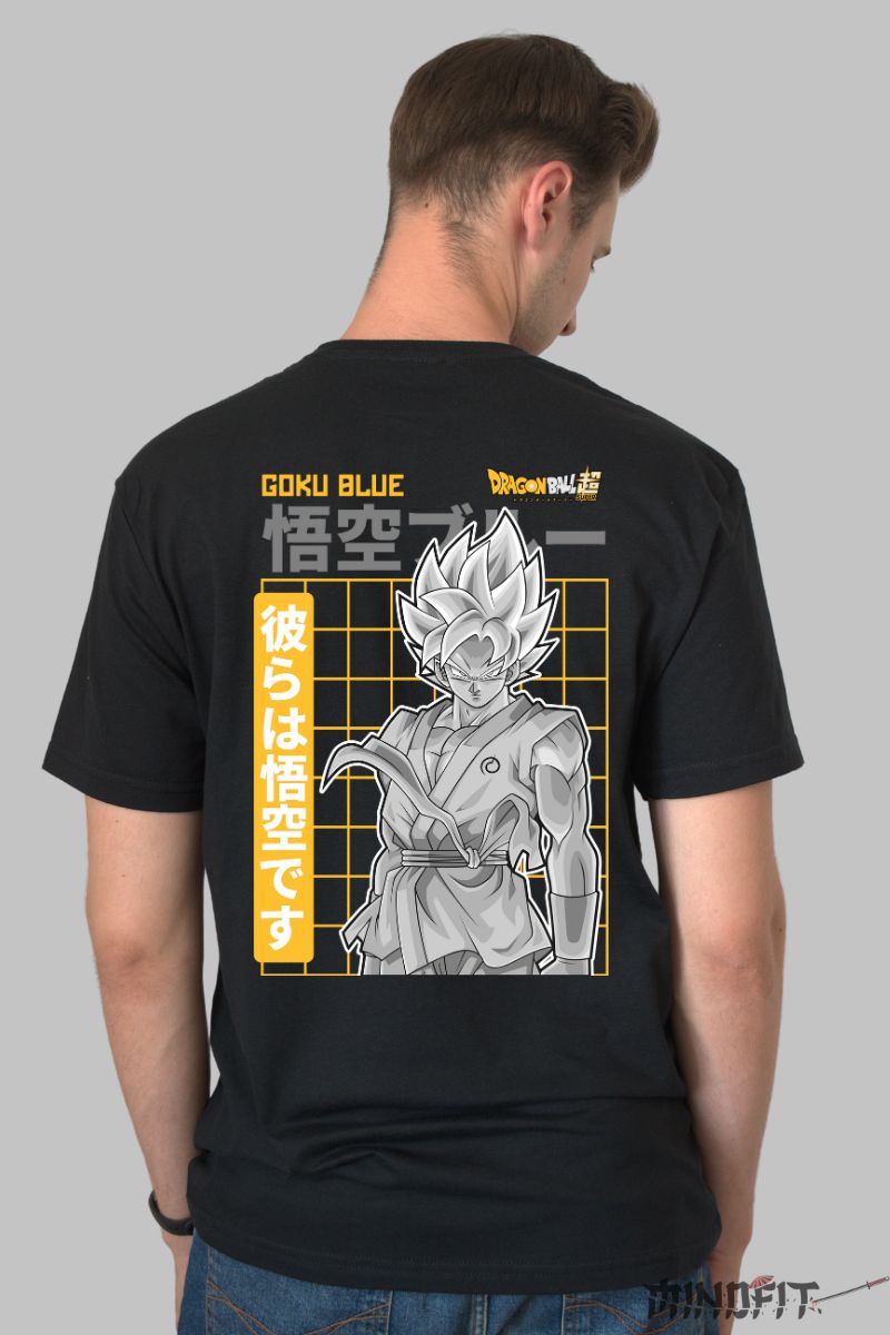Tricou Dragon Ball Son Goku Samurai barbat negru spate