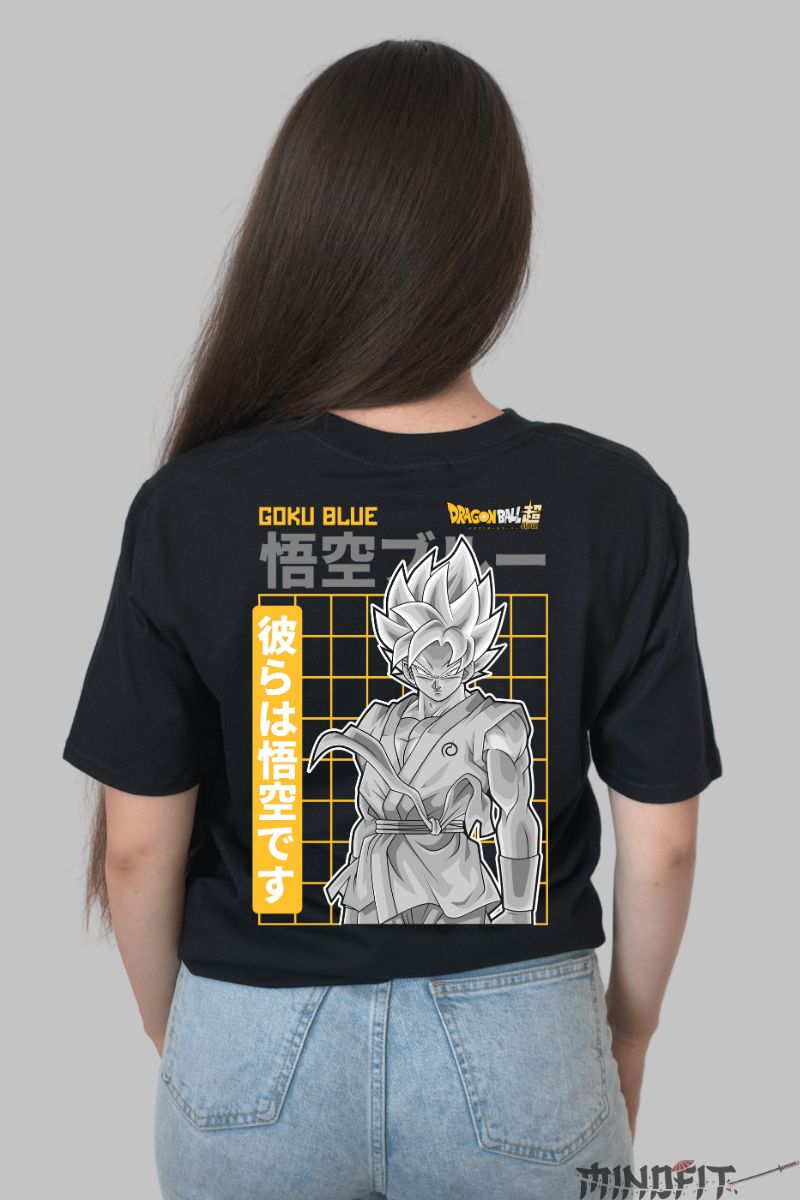 Tricou Dragon Ball Son Goku Samurai dama negru spate