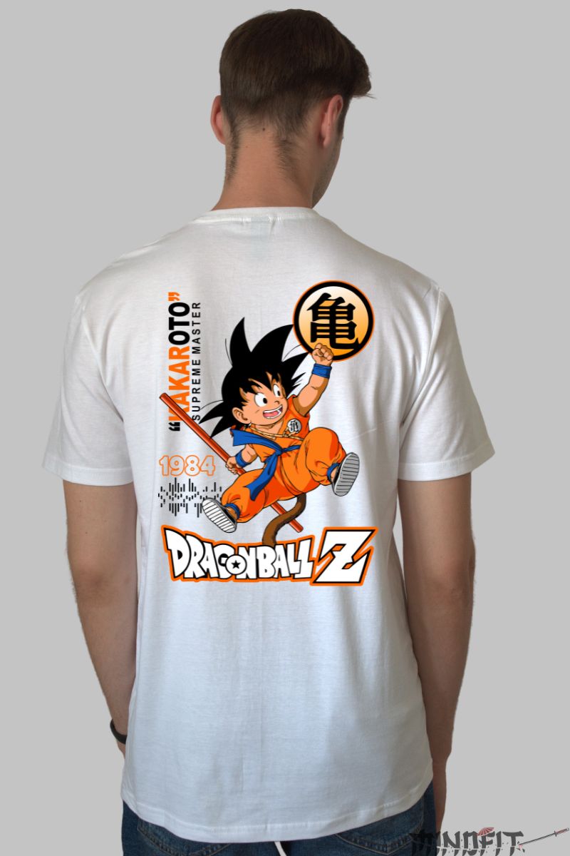 Tricou Dragon Ball Son Goku Supreme Master barbat alb spate