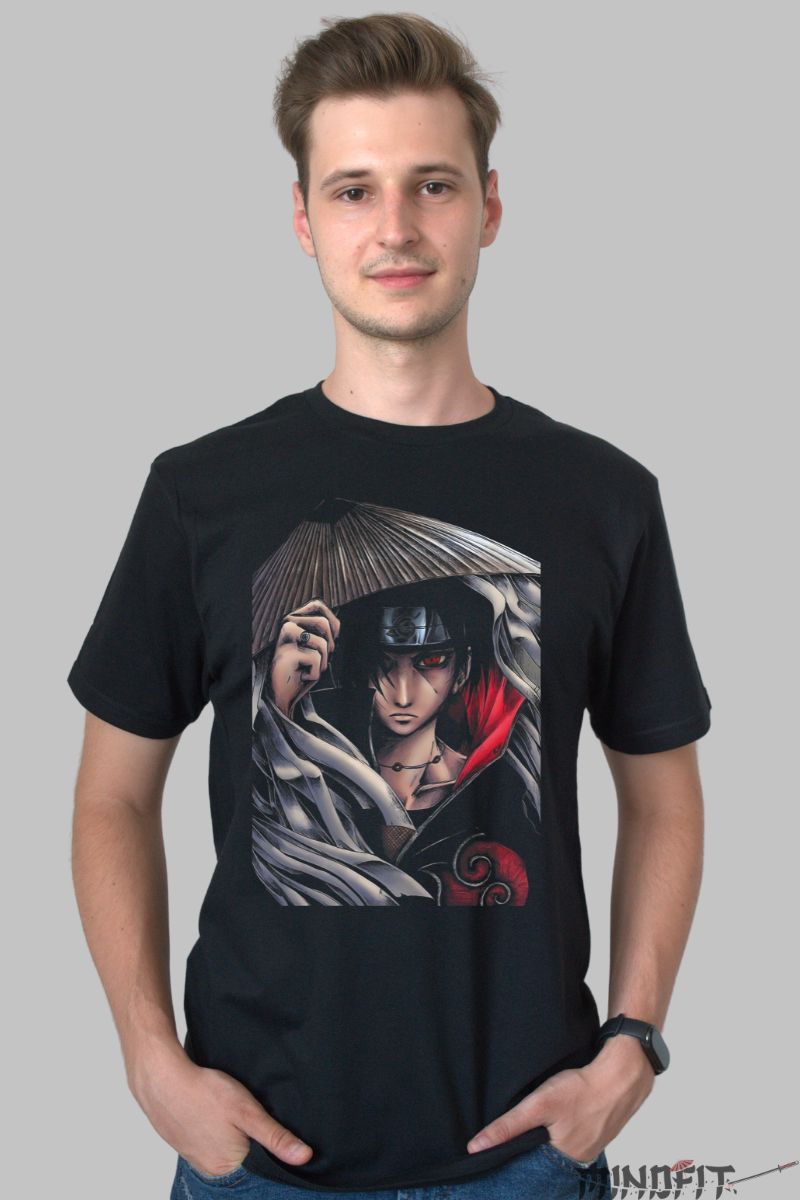 Tricou Itachi Shadow of The Clan barbat negru fata