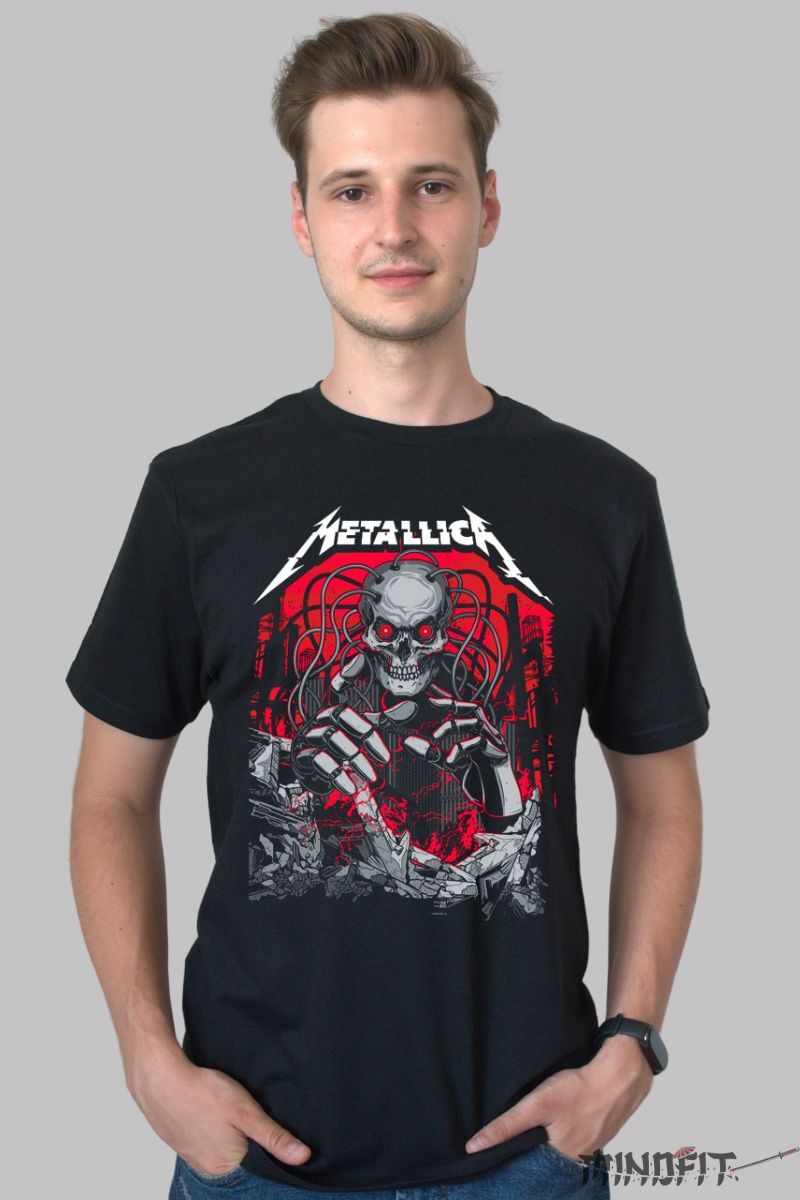 Tricou Metallica Wired Death barbat negru