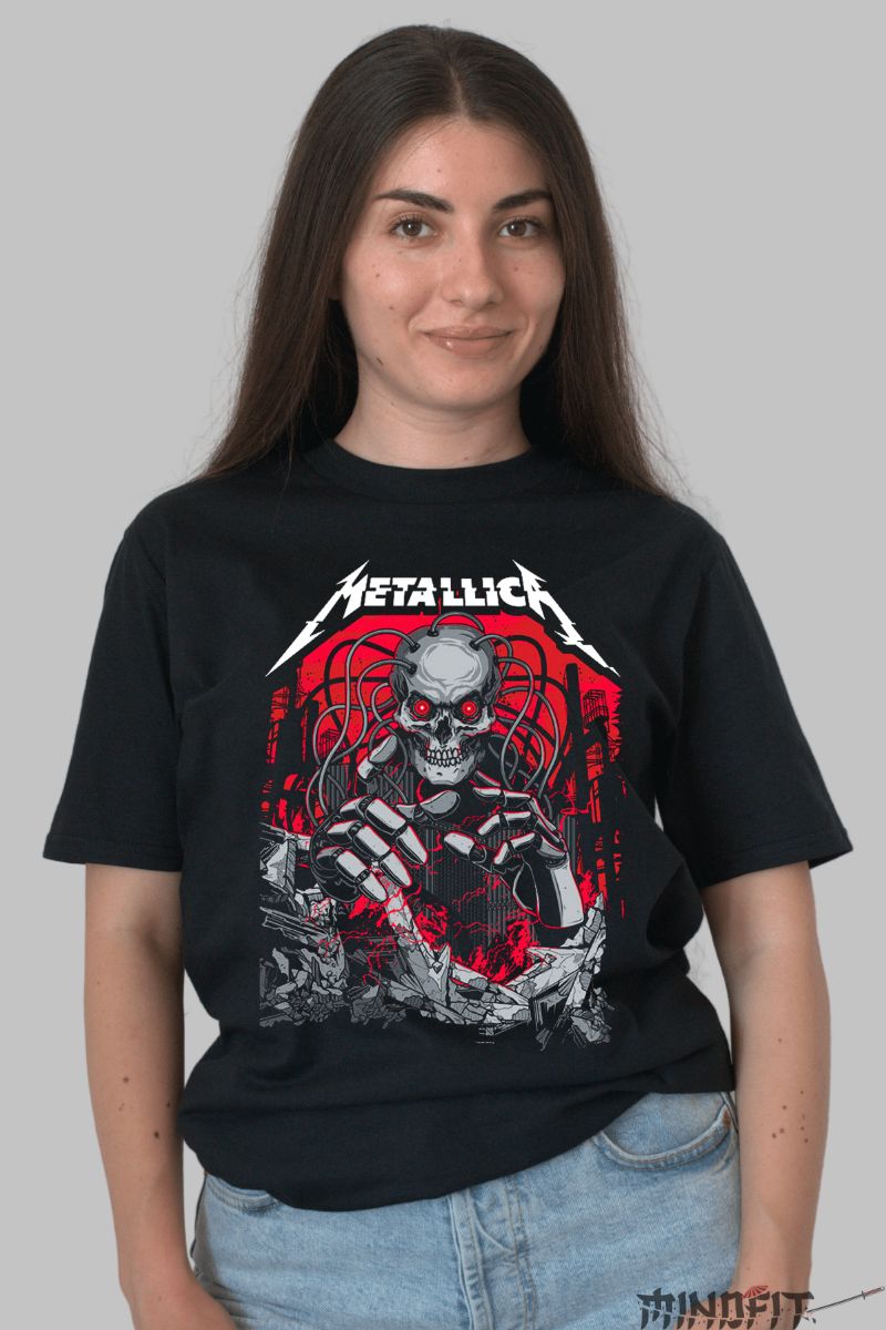 Tricou Metallica Wired Death dama negru