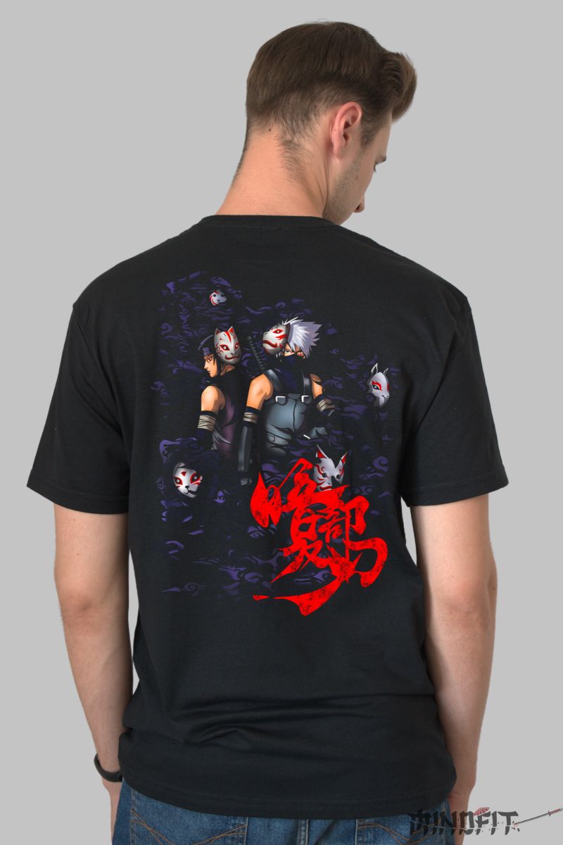 Tricou Naruto ANBU Kakashi barbat negru spate