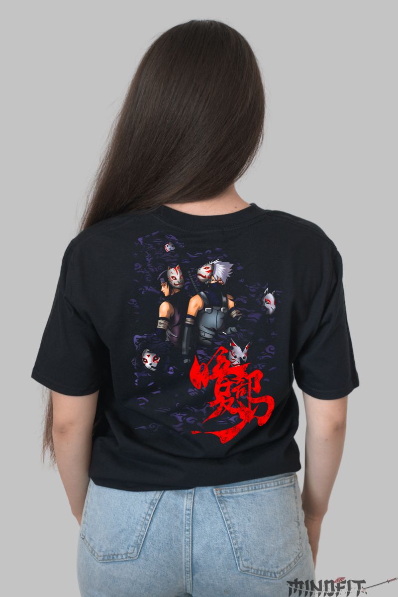 Tricou Naruto ANBU Kakashi dama negru spate