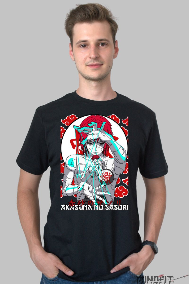 Tricou Naruto Akasuna No Sasori barbat negru fata
