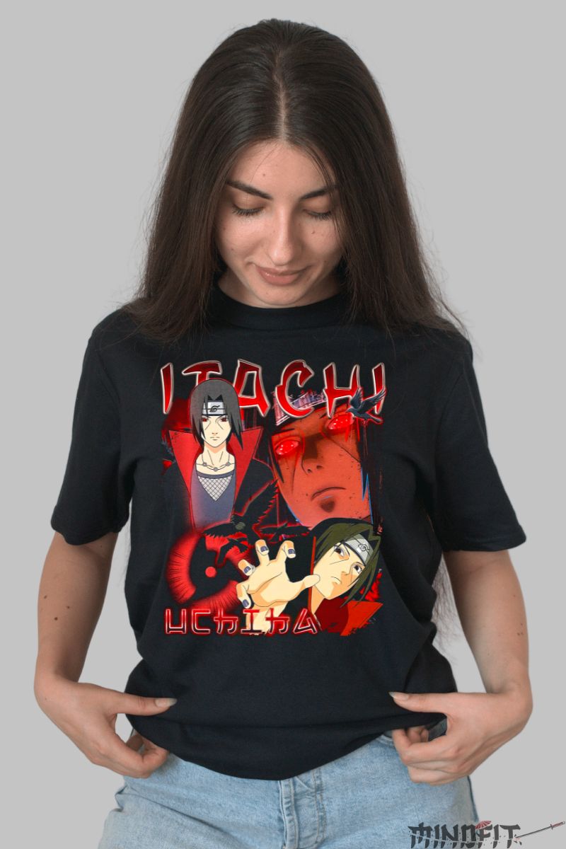 Tricou Naruto Akatsuki Style dama negru fata