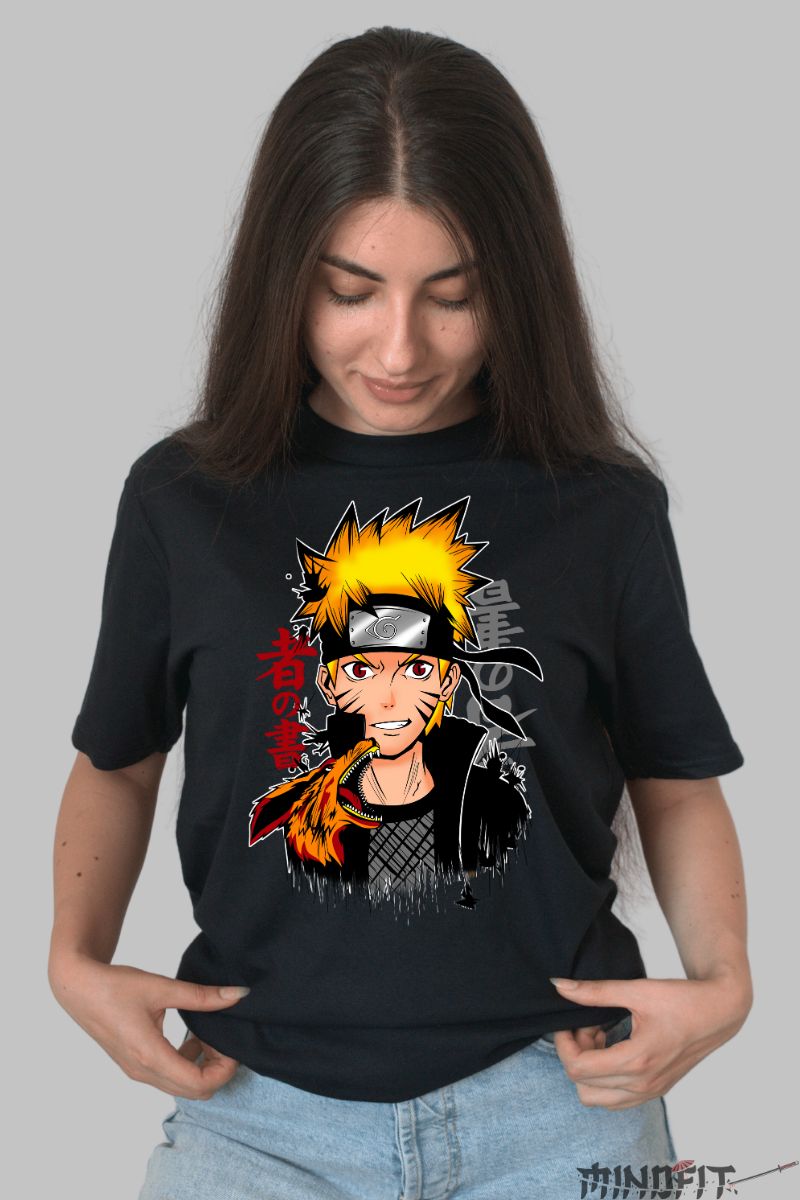 Tricou Naruto Anime Classic dama negru fata