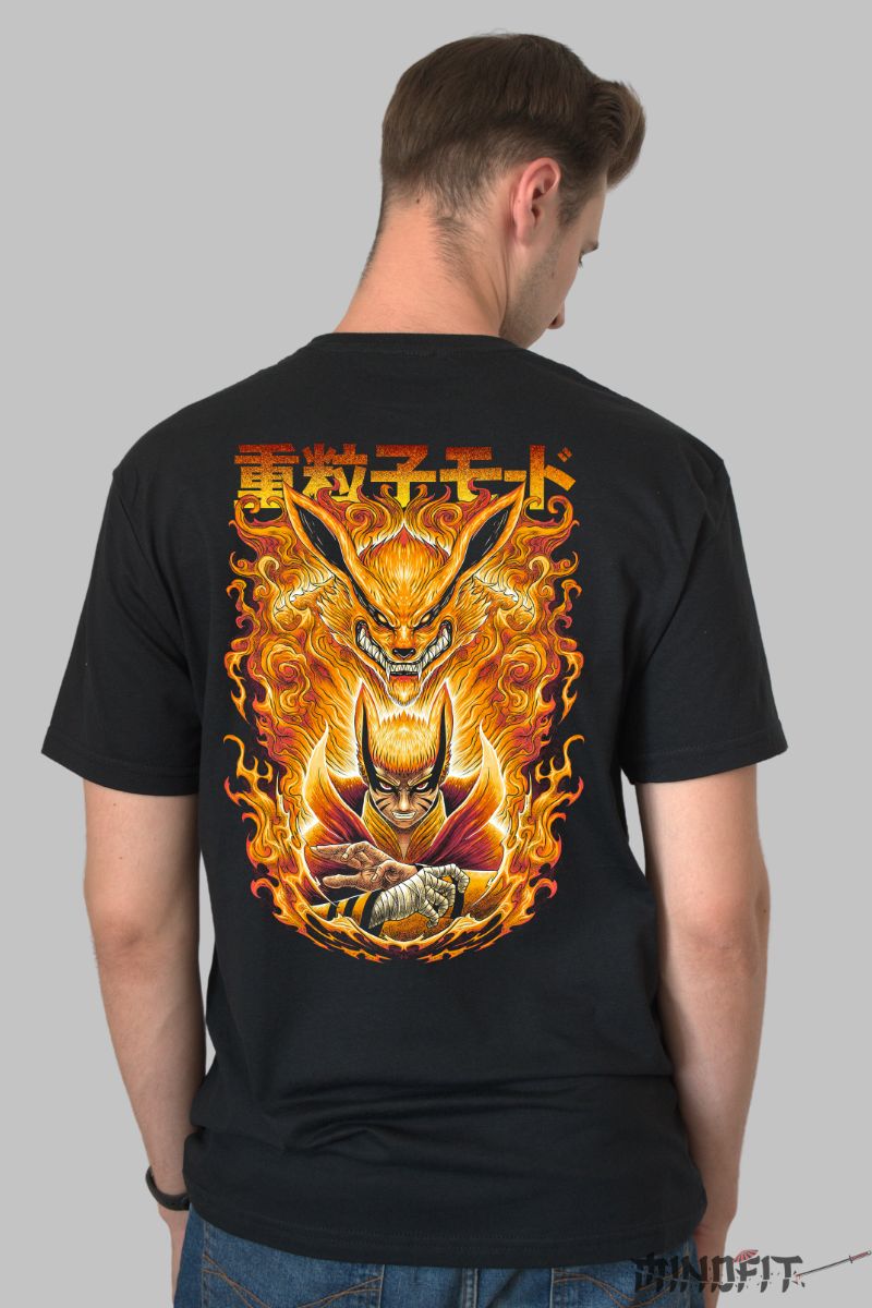 Tricou Naruto Baryon God Mode barbat negru spate