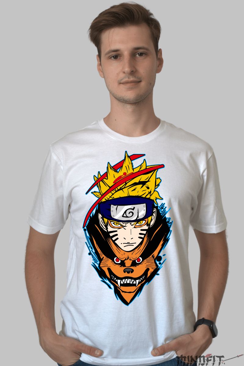 Tricou Naruto Best barbat alb fata