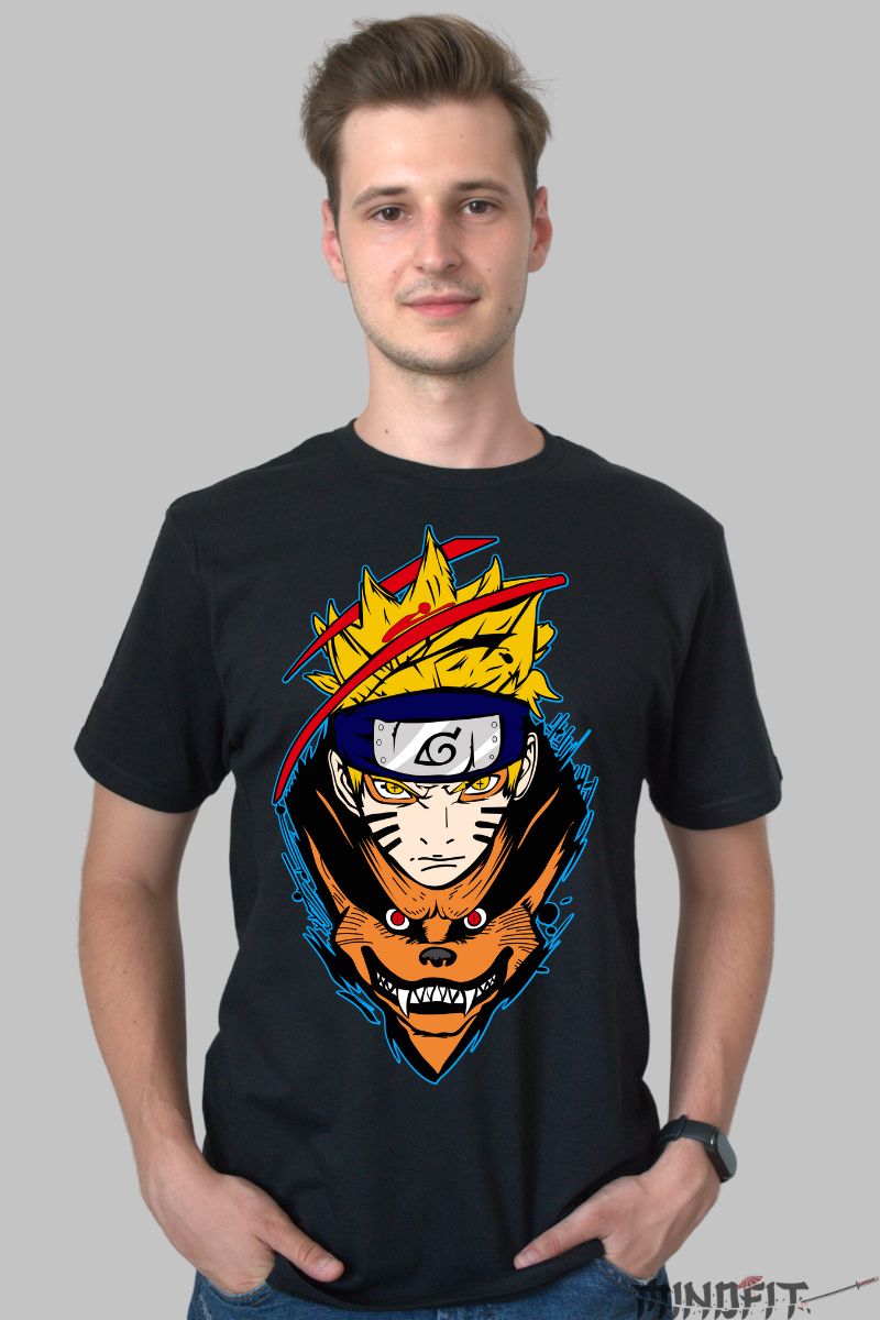 Tricou Naruto Best barbat negru fata