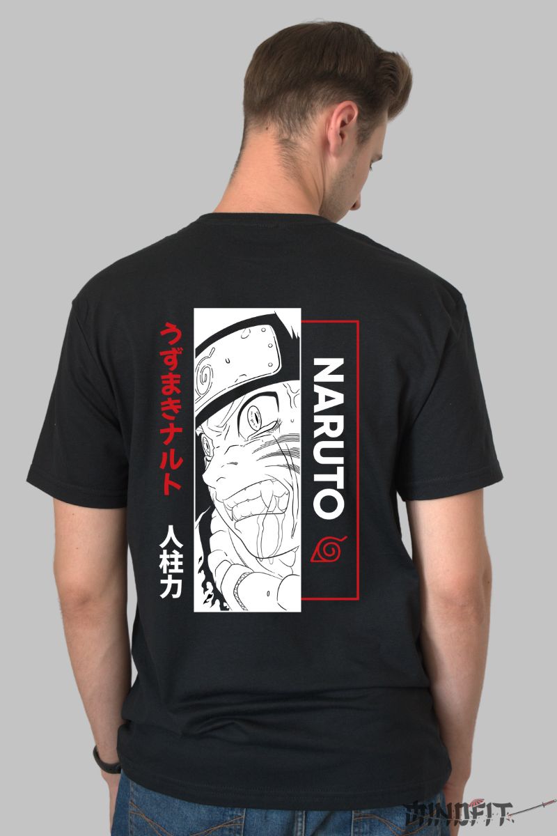 Tricou Naruto Broken Seal barbat negru spate