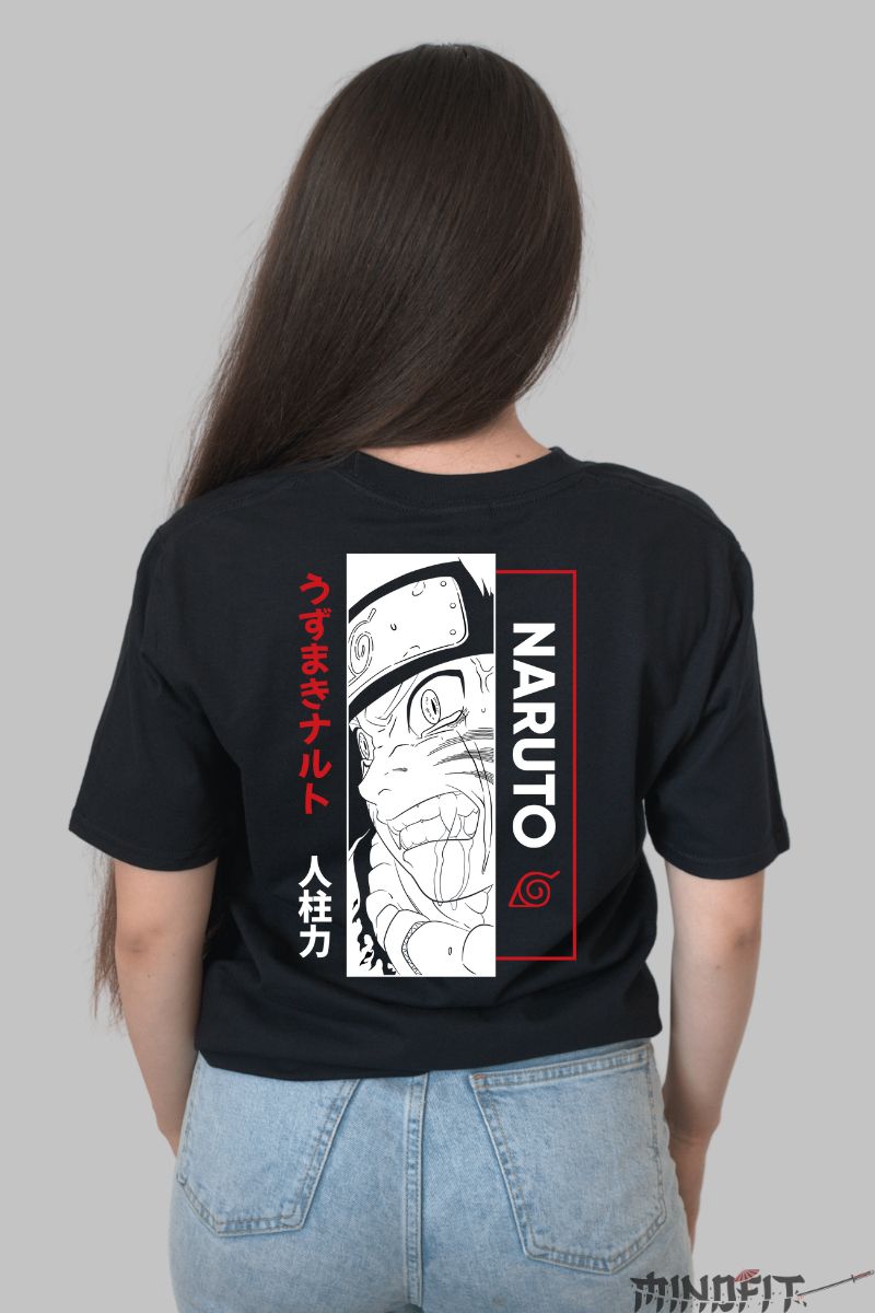 Tricou Naruto Broken Seal dama negru spate